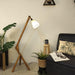 Buy Floor Lamp - Emphasis Wooden Floor Lamp with Beige Fabric Lampshade by Symplify on IKIRU online store