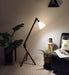 Buy Floor Lamp - Emphasis Wooden Floor Lamp with Beige Fabric Lampshade by Symplify on IKIRU online store