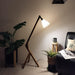 Buy Floor Lamp - Emphasis Wooden Floor Lamp with Beige Fabric Lampshade by Symplify on IKIRU online store