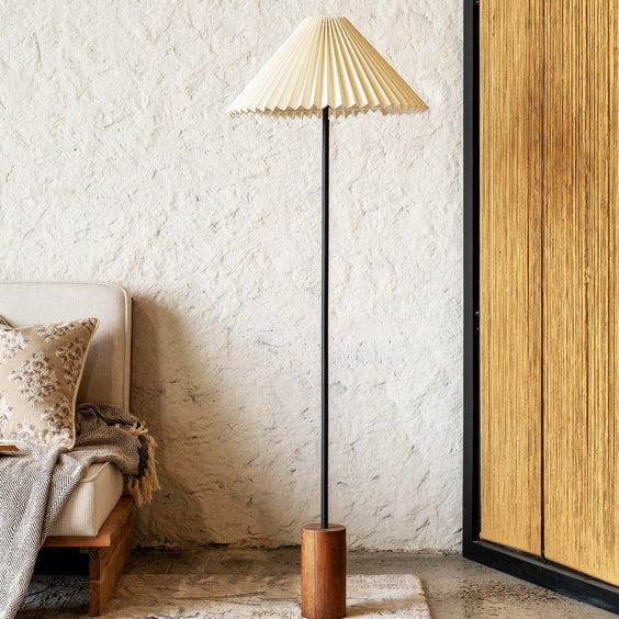 Mango Wood Fanny Floor Lamp | Standing Lamps for Living Room