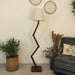 Buy Floor Lamp - Flex Wooden Floor Lamp with Beige Fabric Lampshade by Symplify on IKIRU online store