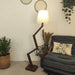 Buy Floor Lamp - Flex Wooden Floor Lamp with Beige Fabric Lampshade by Symplify on IKIRU online store