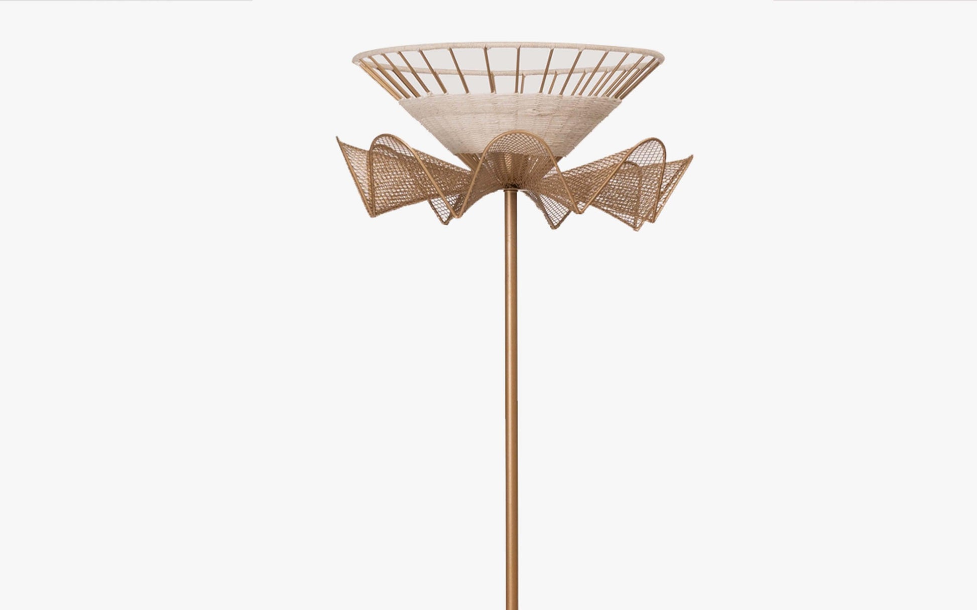 Buy Floor Lamp - Fucius Luxurious Floor Lamp | Golden Pedestal Corner Lampshade For Living Room & Home Decor by Orange Tree on IKIRU online store