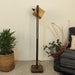 Buy Floor Lamp - HexSpot Wooden Floor Lamp with Beige Wooden Lampshade by Symplify on IKIRU online store