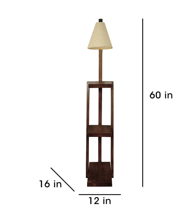 Buy Floor Lamp - Julia Wooden Floor Lamp with Jute Fabric Lampshade by Symplify on IKIRU online store