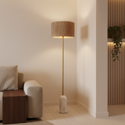 Marble Finished Fiber Floor Lamp Light For Living Room & Home Decor