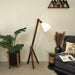 Buy Floor Lamp - Melman Wooden Floor Lamp with Beige Fabric Lampshade by Symplify on IKIRU online store