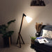 Buy Floor Lamp - Melman Wooden Floor Lamp with Beige Fabric Lampshade by Symplify on IKIRU online store