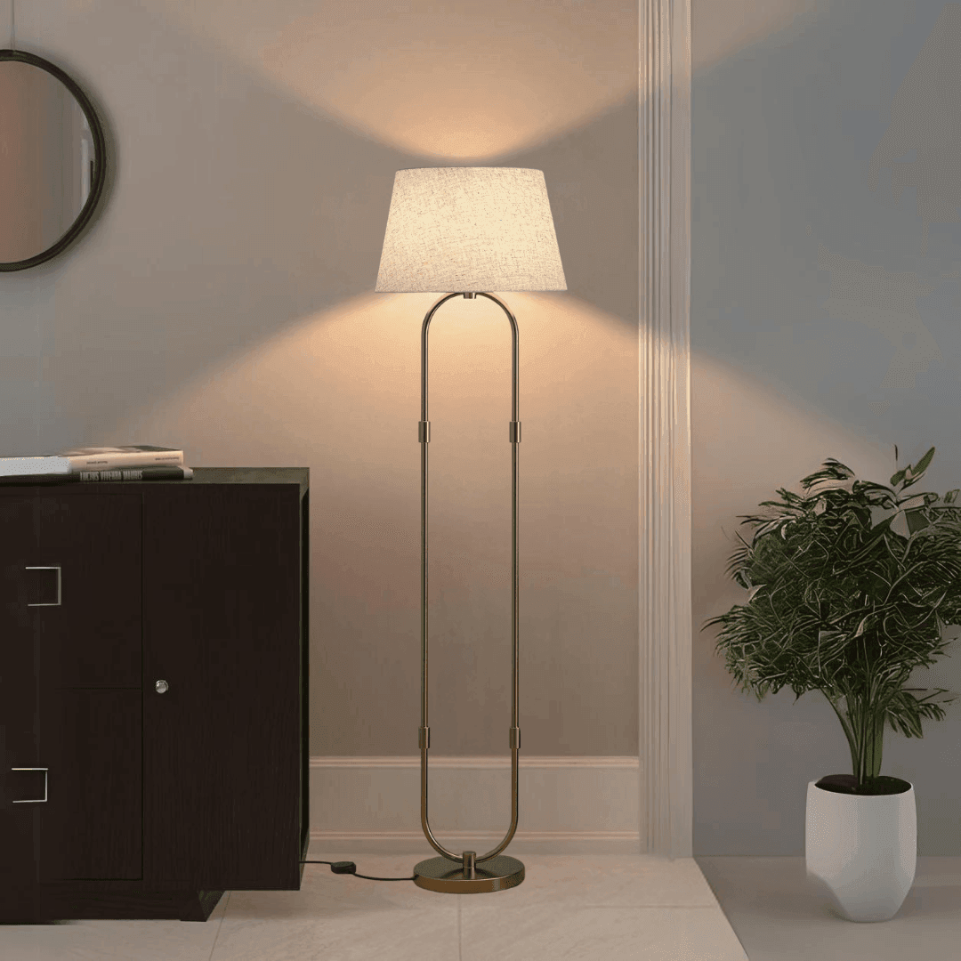 Buy Floor Lamp - Modern Standing Floor Lampshade Gold | Aluminum Standing Lamp by KP Lamps Store on IKIRU online store