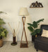 Buy Floor Lamp - Monica Wooden Floor Lamp with Beige Fabric Lampshade by Symplify on IKIRU online store