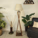 Buy Floor Lamp - Monica Wooden Floor Lamp with Beige Fabric Lampshade by Symplify on IKIRU online store