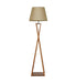 Buy Floor Lamp - Monica Wooden Floor Lamp with Beige Fabric Lampshade by Symplify on IKIRU online store