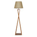 Buy Floor Lamp - Monica Wooden Floor Lamp with Beige Fabric Lampshade by Symplify on IKIRU online store