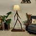 Buy Floor Lamp - Moonwalker Wooden Floor Lamp with Beige Fabric Lampshade by Symplify on IKIRU online store