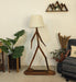 Buy Floor Lamp - Moonwalker Wooden Floor Lamp with Beige Fabric Lampshade by Symplify on IKIRU online store