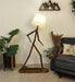 Buy Floor Lamp - Moonwalker Wooden Floor Lamp with Beige Fabric Lampshade by Symplify on IKIRU online store