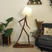 Buy Floor Lamp - Moonwalker Wooden Floor Lamp with Beige Fabric Lampshade by Symplify on IKIRU online store