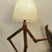 Buy Floor Lamp - Moonwalker Wooden Floor Lamp with Beige Fabric Lampshade by Symplify on IKIRU online store