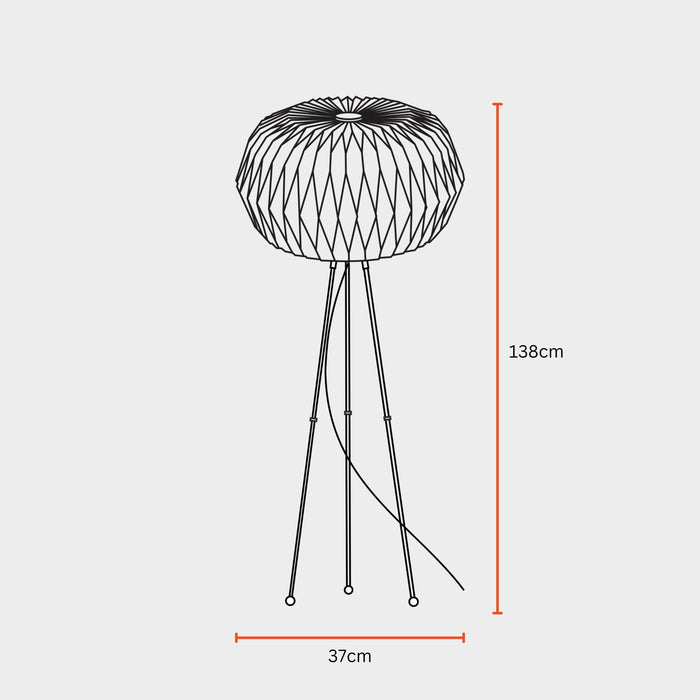 Buy Floor Lamp - Ori Floor Lamp | Tripod Lampshade Stand for Living Room by Fig on IKIRU online store