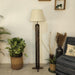 Buy Floor Lamp - Stella Wooden Floor Lamp With Beige Fabric Lampshade by Symplify on IKIRU online store