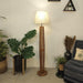 Buy Floor Lamp - Tall Boy Wooden Floor Lamp With Fabric Lampshade by Symplify on IKIRU online store