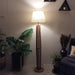 Buy Floor Lamp - Tall Boy Wooden Floor Lamp With Fabric Lampshade by Symplify on IKIRU online store