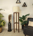 Buy Floor Lamp - Triad Wooden Floor Lamp with Beige Fabric Lampshade by Symplify on IKIRU online store