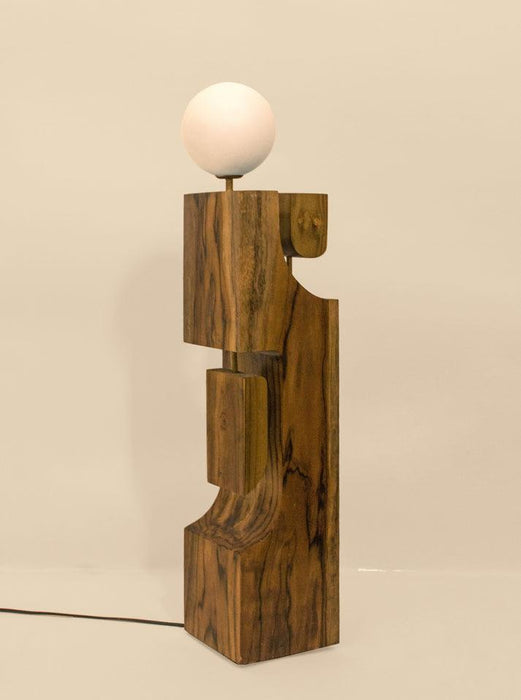 Buy Floor Lamp - Viyog Globe Floor Lamp for Home Decor | Wooden Standing Lampshade by Studio Indigene on IKIRU online store