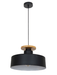 Buy Hanging Lights - 13-inch Black Modern Nordic Pendant Light with Wooden Base - by Fos Lighting on IKIRU online store