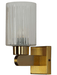 Buy Wall Light - Gold Transitional 10 Inch Hand-Cut Vertical Striped Cylindrical Glass Single-Light Steel Wall Lamp Light by Fos Lighting on IKIRU online store
