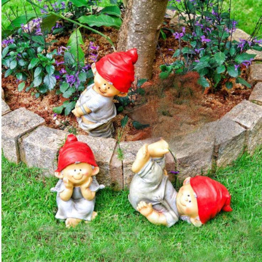 Buy garden decor - Baby Elves Group Figurines for Garden Decor I Decorative Sculptures by ISAAKA on IKIRU online store