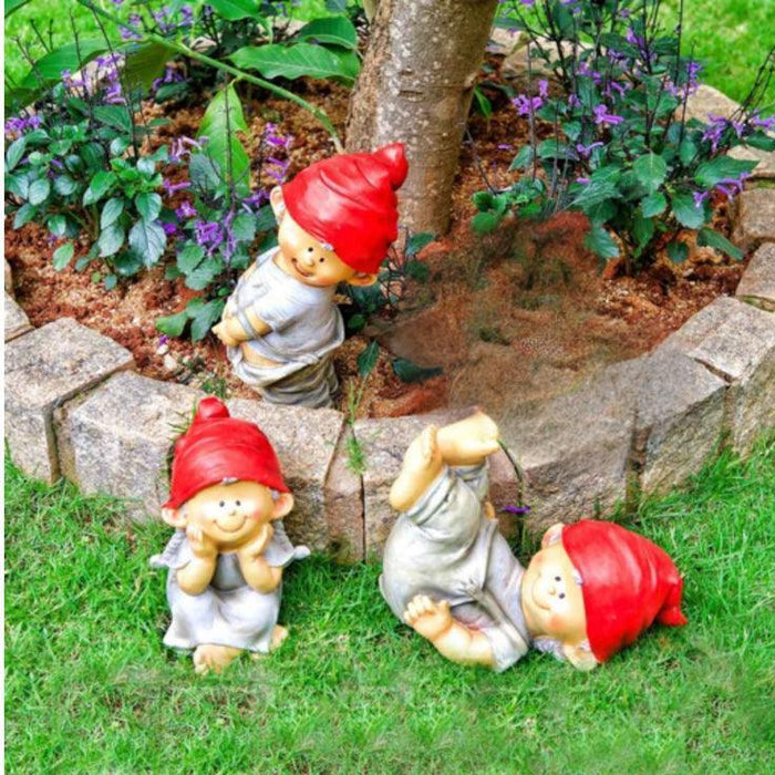 Buy garden decor - Baby Elves Group Figurines for Garden Decor I Decorative Sculptures by ISAAKA on IKIRU online store