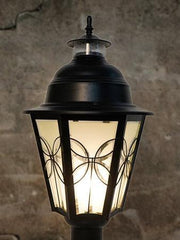Buy Gate Lights - Vintage Flower Mild Steel Black Powder Coated Rectangular Large Gate Lamp Light by Fos Lighting on IKIRU online store