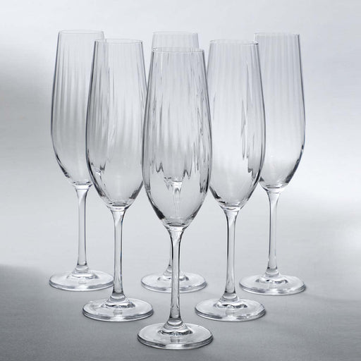 Buy Glasses & jug - Bohemia Crystal Sarah Waterfall Champagne Glass - Set Of 6 by Home4U on IKIRU online store
