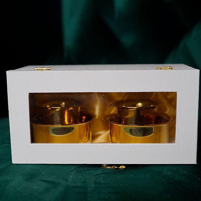 Buy Glasses & jug - Brass Coffee Davara Tumbler in Gift Box & Tumbler Jar with Lid by Indian Bartan on IKIRU online store