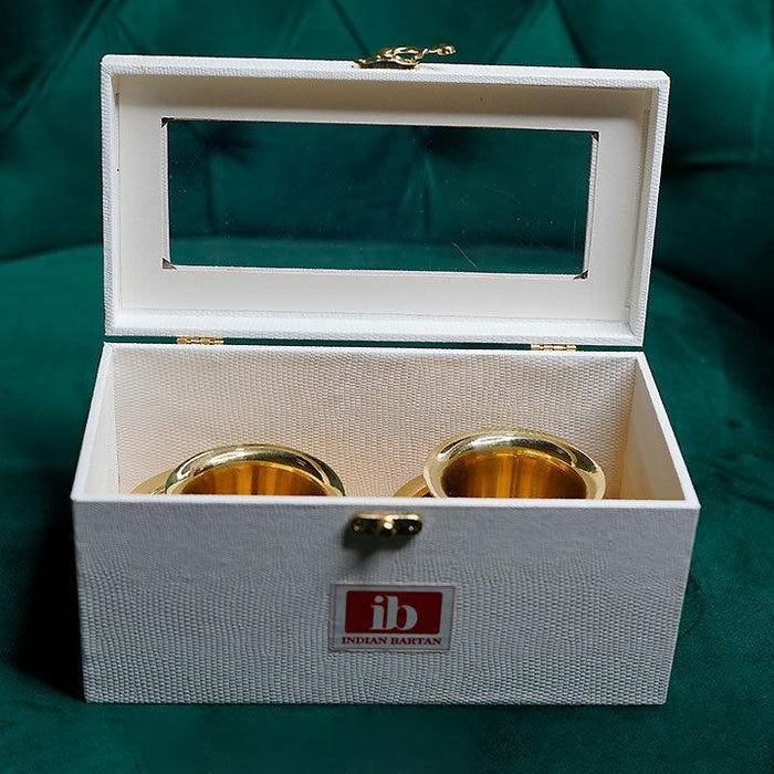 Buy Glasses & jug - Brass Coffee Davara Tumbler in Gift Box & Tumbler Jar with Lid by Indian Bartan on IKIRU online store