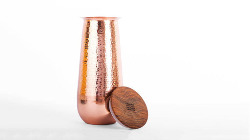 Buy Glasses & jug - Copper & Wooden Water Carafe | Storage Vessel For Kitchenware & Gifting by Rayden on IKIRU online store
