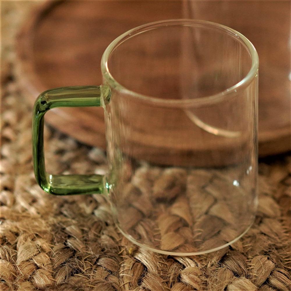 Buy Glasses & jug - Dogri Clear Glass Tea & Coffee Mugs Set Of 2 | Serving Cups For Beverages & Mocktail by Courtyard on IKIRU online store