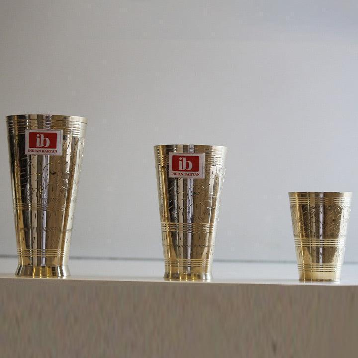 Buy Glasses & jug - Golden Brass Drinking Glass For Dining & Serveware by Indian Bartan on IKIRU online store