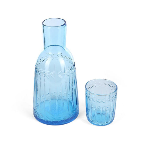Buy Glasses & jug - Javion Glass Carafe Recycled Glass - Set of 2 by Home4U on IKIRU online store