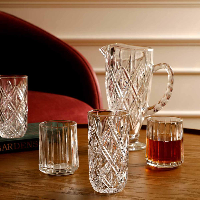 Buy Glasses & jug - Oxford Crystal Serving Glass For Home Set Of 6 | Stylish Tumbler Glasses For Gifting by Home4U on IKIRU online store
