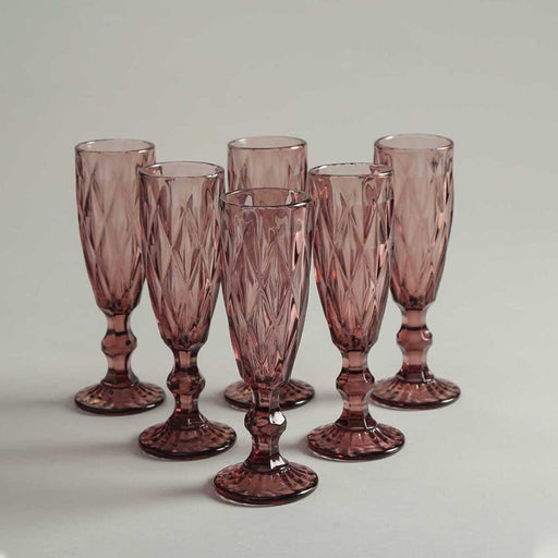 Buy Glasses & jug - Riverre Purple Stem Glass Set of 6 by Home4U on IKIRU online store