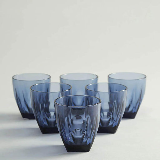 Buy Glasses & jug - Serving Glass Blue Transparent Set of 6 Kitchenware by Home4U on IKIRU online store