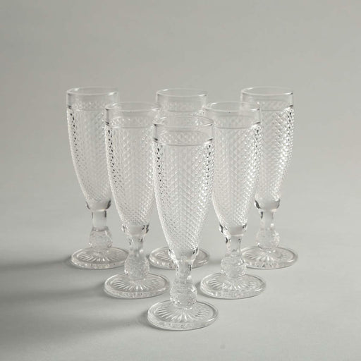 Buy Glasses & jug - Siara Clear Stem Glass Set of 6 by Home4U on IKIRU online store