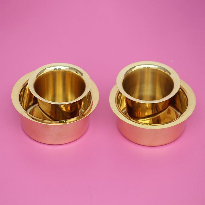 Buy Glasses - Traditional Brass Filter Coffee Davara Set Of 4 | Kitchen Utensils by Indian Bartan on IKIRU online store