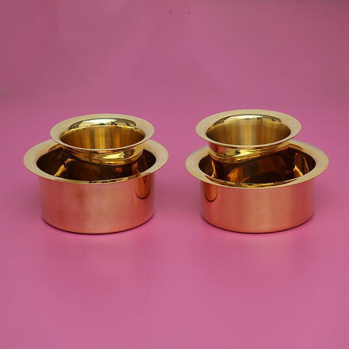 Buy Glasses - Traditional Brass Filter Coffee Davara Set Of 4 | Kitchen Utensils by Indian Bartan on IKIRU online store