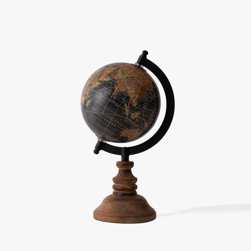 Buy Globe - Contemporary Poppy Black & Brown Rotating World Globe In Acrylic & Metal For Office & Study Table by Casa decor on IKIRU online store