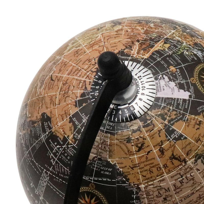 Buy Globe - Contemporary Poppy Black & Brown Rotating World Globe In Acrylic & Metal For Office & Study Table by Casa decor on IKIRU online store