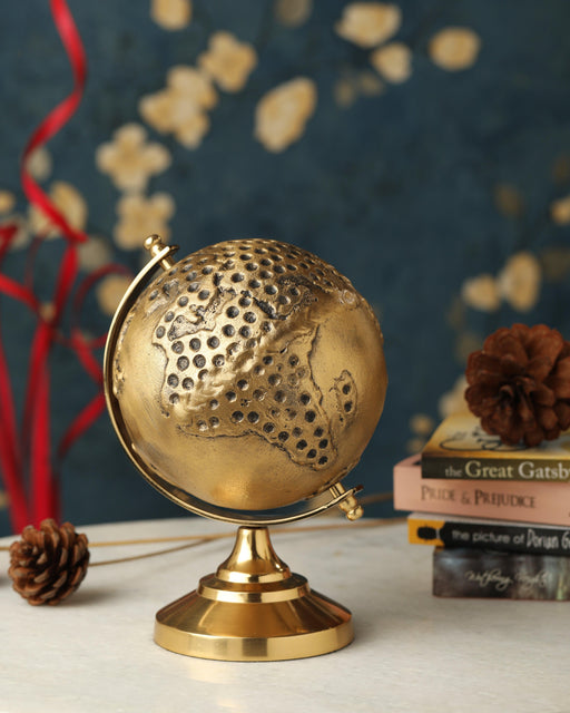 Buy Globe - Decorative Aluminium Hollow Globe | Stylish Showpiece For Study Table & Office Desk by De Maison Decor on IKIRU online store