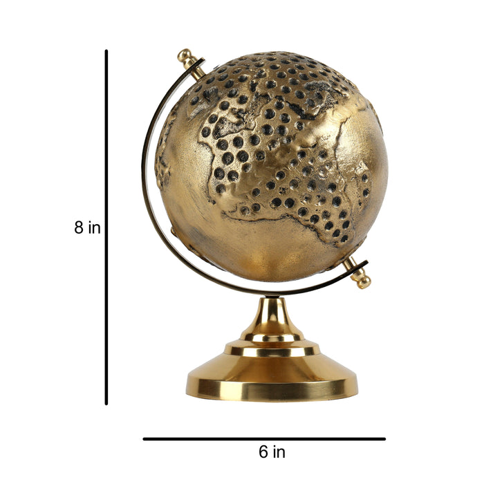 Buy Globe - Decorative Aluminium Hollow Globe | Stylish Showpiece For Study Table & Office Desk by De Maison Decor on IKIRU online store